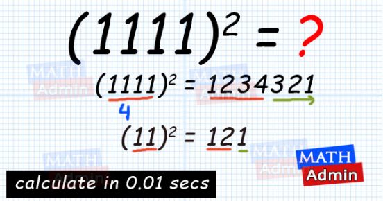 Square of a number consisting only ones