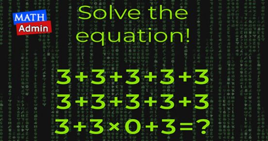 are you ready to solve this equation
