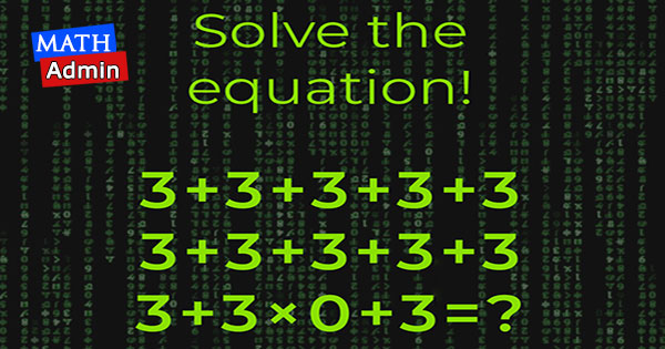 are you ready to solve this equation