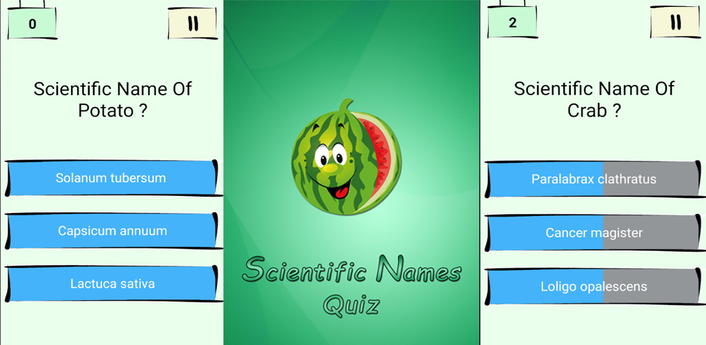Scientific Names Quiz